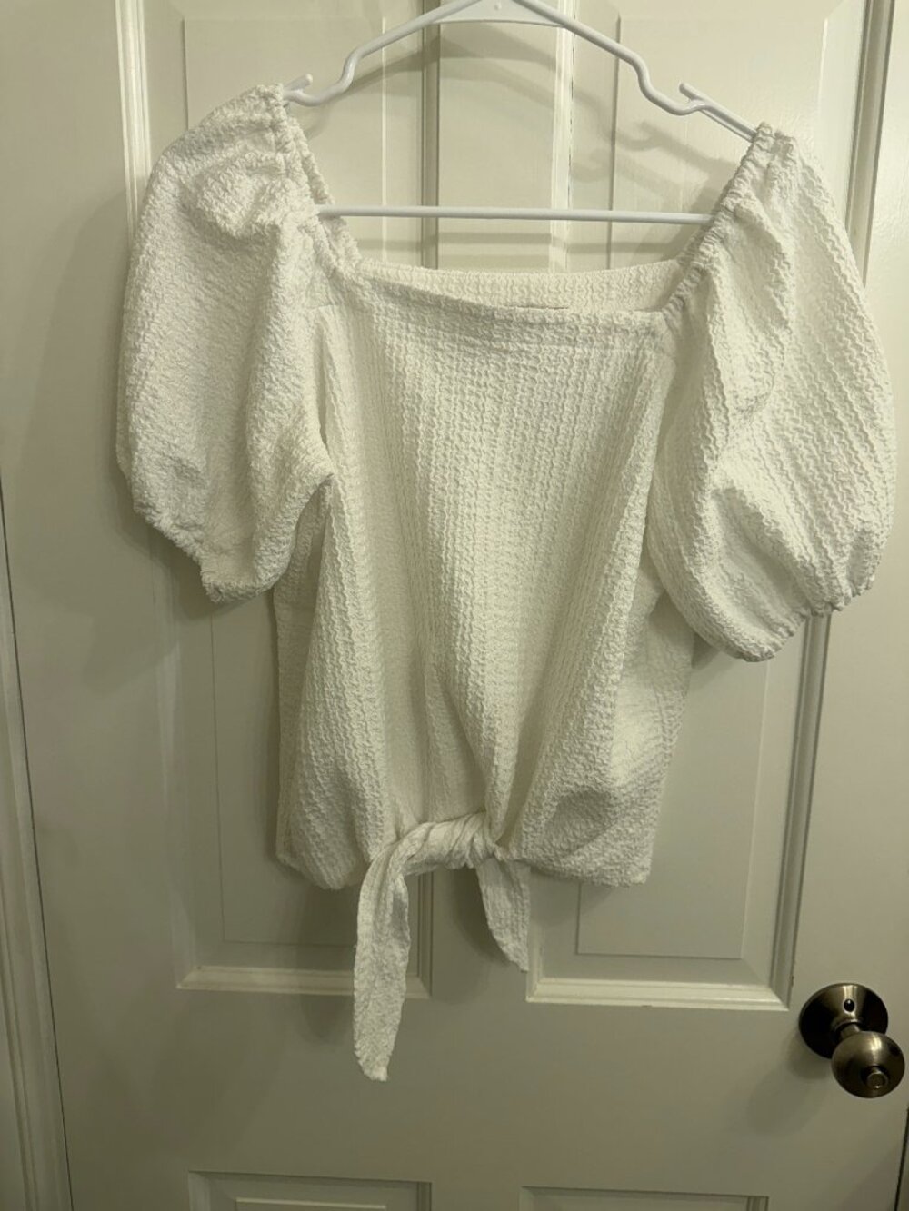 LOFT White Peasant Top XS